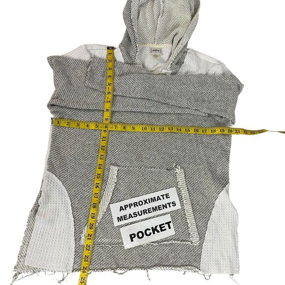 Daytrip Sweater Womens Size Medium Hooded Lattice Knit Athleisure Distressed - Picture 2 of 13